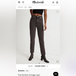 Madewell - Perfect Vintage Jean - Black Straight Leg Jeans with High-Waist